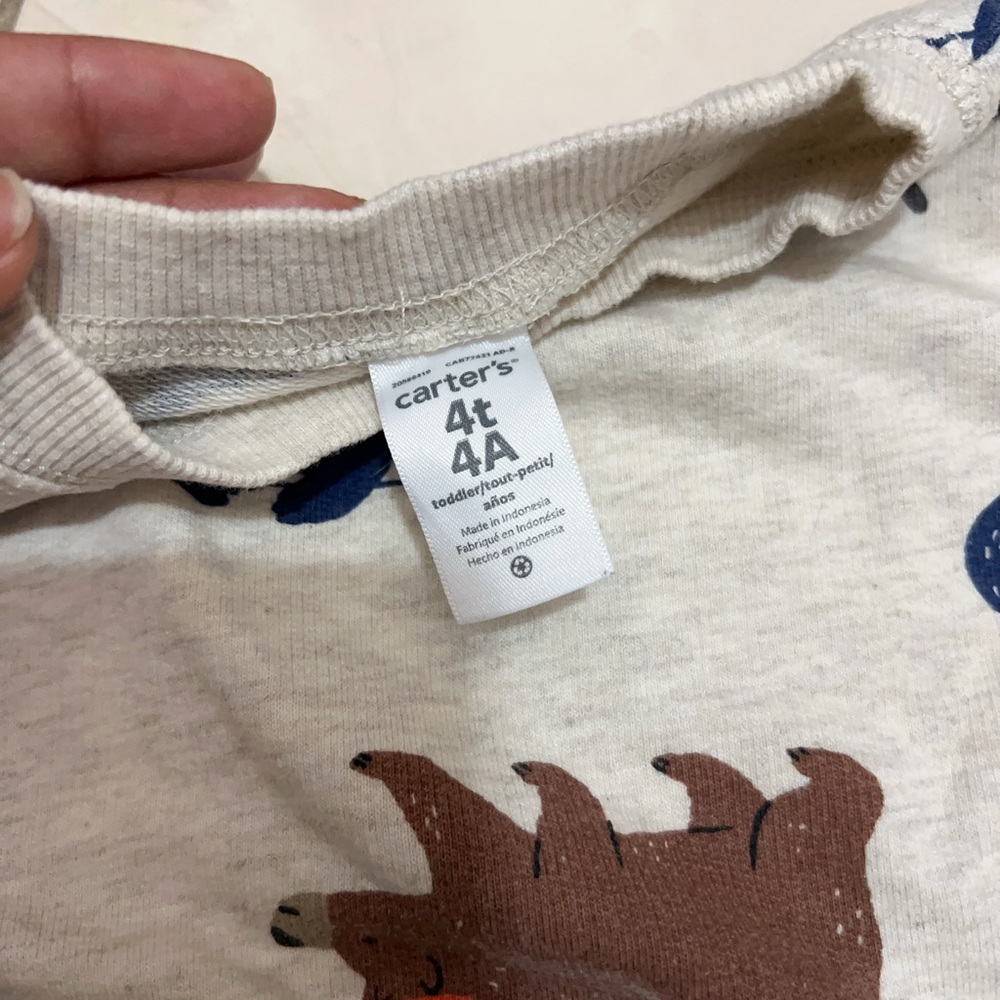 Carter's Cream and Brown Long Sleeve Sweater